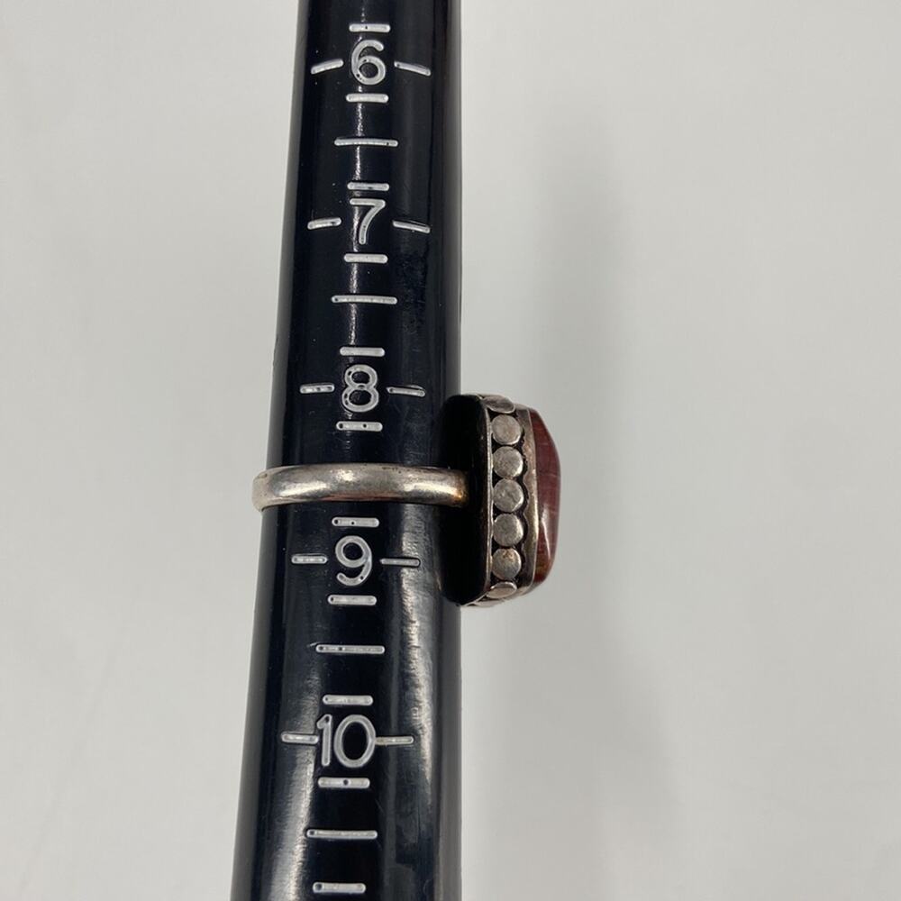 Sterling Silver Red Jasper Statement Ring Size 8.5 - image 7